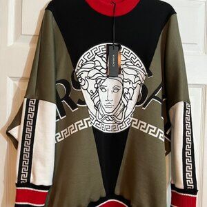 Versace Colorblock Logo Graphic Sweatshirt (Size M)